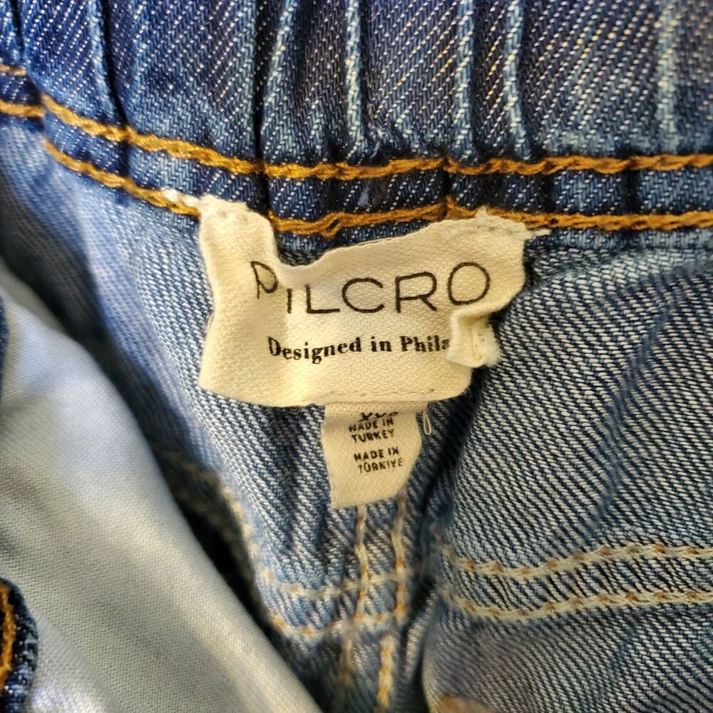 Pilcro Anthropologie Adi Jeans Pull on Drawstring Mid Rise Flare Size XXS - Picture 3 of 6